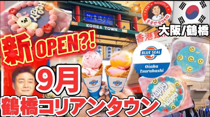 【大阪/鶴橋】9月オープン最新版‼️鶴橋コリアンタウンの新店舗‼️/流行のお弁当ケーキ値段は⁈！/トゥンカロン/香港飯店/韓流百貨店/鶴橋食べ歩き店/韓国スイーツ/ブルーシール