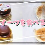 【コンビニスイーツ】おやつを食べるよ♪#ザッハトルテ#ファミリーマート#もっちり白玉ときなこのクリームぜんざい#セブンイレブン