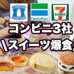 【爆食】コンビニ3社回って食べたいスイーツ買ってきた💕