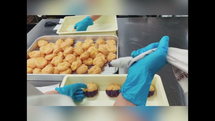 沖縄久米島のお取り寄せスイーツ【紅芋シュークリーム】/Purple Sweet Potato Cream Puff