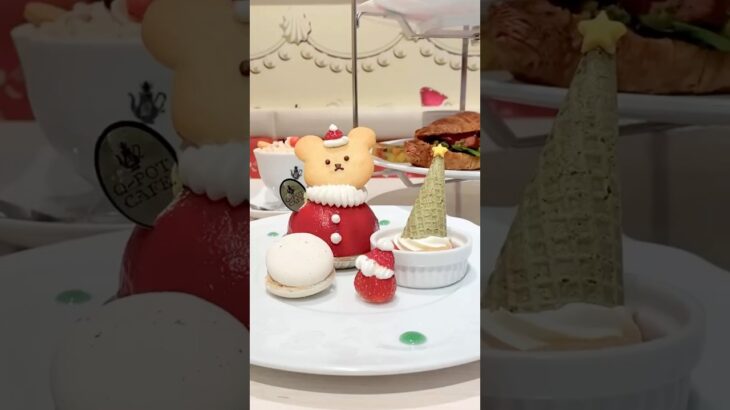 クマサンタ、スノーマン、トナカイがいる可愛いクリスマススイーツ【表参道・Q-pot CAFE.】 #クリスマス #christmas #カフェ #shortsyoutube